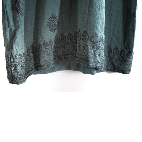 Zara NWT Green Printed Loose Fitting Long Sleeve Dress Large - Picture 10 of 14